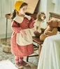 Primavera nova infantil bebê meninas vestido com babá crianças grandes lapela princesa vestido irmã roupa conjunto crianças roupas 210413