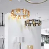 Moderne Runde Luxus Schwarz Glas Led Anhänger Licht Wohnzimmer Dekorative Kronleuchter Led Leuchte G9 Birne Küche Beleuchtung