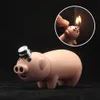 Creative Compact Little Piggy Jet Briquet Butane Porc Gonflé Double Buses Free Fire Torch Mini Briquets À Gaz Drôles