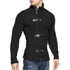 Pulls pour hommes Hommes 2022 Automne Hiver Pull à col roulé Hommes Bouton en cuir à manches longues en tricot de couverture Cardigan Veste de grande taille mâle