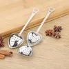 Infusore per tè a forma di cuore Mesh Ball Stainless Strainer Herbal Locking Tea Infuser Spoon Strainer Steeper Handle Shower Table Tool DH5850