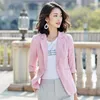 Zomer Dameskantoor Pak Casual Slim Half Mouw Dames Blazer Checked Jacket Casual Small Feminine 210527