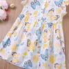 Robe d'été Sweet Flying Sleeve Cartoon Butterfly Princess Cute Toddler Kid Vêtements Casual Enfants 210515