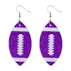 Football Earrings For Women - Glitter Faux Leather Earrings For Mom - Single Layer For Girls