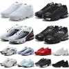 Nieuwe TN plus 3 hardloopschoenen heren trainers Chaussures Triple Black Laser Blue Bred Purple Bebula Silver Red Outdoor Sports Sneakers