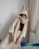 Mulheres Bunny 3 em 1 Inverno Quente Softethickening Hood Chapéus Scarf Bonecas Chapéus Com Capuz Srarves Lenço Chapéu Luva 3 Parte Preço de Fábrica Especialista Qualidade Mais Recente Estilo