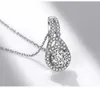 925 스털링 실버 쥬얼리 목걸이 여성용 잠금 디자인 사파이어 젬톤 펜던트 목걸이 클래식 웨딩 선물 XDZ014
