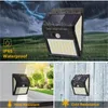 Utomhusväggslampor Vattentät 230 LED Sunlight Solar Powered Sensor Lights Street Lampa för trädgårdsdekoration