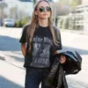 Jastie Vintage Wild and Free Tee рубашка хлопок выцветая мыть на печать изображений экипаж шеи короткие рукава летние рубашки топ женские футболки 210419