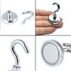 NEWMagnetic Hooks Powerful Hook Magnet Holder Suction Wall Hook Holder Support Hardware Magnetic Tool Silver EWF7755