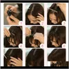 8Inches Short Front Neat Clip In Bang Fringe Extensions Straight Synthetic Natural Human Extension Hpuua Admol2214003