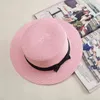 2016 Mode Sun Hat för Kvinnor Klassisk Panama Cap Ozyc Chic Sommar Spring Beach Visir Kort Solid Straw Hat Brim Headwear G220301