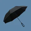 新しい創造的な二重の折りたたみビジネス傘ギフトパラソル女性と男性の防風折りたたみ雨傘