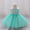 Robes de fille bébé filles fleurs robe de baptême né princesse anniversaire custume sans manches tutu enfant en bas âge baptême enfants pour