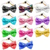 Pet Cat Dog Sequined Collar Accessories Partys Sequineds Bow Adjustable Strap Tie Holiday Party Decoration Supplies ZYY1012