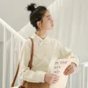 Camicie con colletto alla coreana Camicie da donna Camicette a maniche lunghe da donna Solid Sweet Style Tops 210520