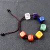 7 Yoga-Kristallsteine, Heilung, handgefertigt, geflochtenes Seil, Charm-Armbänder, origineller Stil für Frauen und Mädchen, verstellbarer Punk-Perlenschmuck