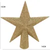 Noel Süslemeleri Altın / Gümüş Yıldız Toppers Ağacı Topper Yıl Parti Treetop Dekor için Altın Gümüş Xmas Süsleme 15/20 cm