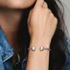 100% alto pulido 925 Plata esterlina Brazalete abierto Momentos Estilo de cadena de serpiente Pulsera Ajuste Encanto europeo Joyería de boda de moda Mak167l