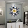 Wall Clocks Modern Metal Creative Marble Silent Clock Decorative Light Luxury Fashion Digital Sticky Pendulum Blue Watch