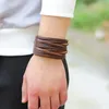 Charme bracelets hommes bracelet punk bracelet véritable cuir large bracelet bijoux cadeau