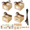 Kerst Kraft Paper Box Set Candy 24 van Retro Diy Holiday Decoration Gift Decorations for Home Wrap