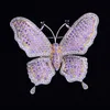 Han édition couleur papillon broches cuivre incrustation zircon violet femmes une broche de corsage accessoires de vêtement