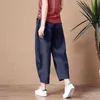 SHIMAI damskie bawełniane spodnie lniane elastyczne talii vintage spodnie damy luźne dorywczo s-2xl retro literacki 210925