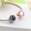 Fit Pandora Charm Bractelet европейские серебряные подвески бусины розовые золотые кошачьи глаза кристалл сердца DIY змеиная цепь для женщин браслет ожерелье ювелирные изделия