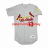 Erkekler Kadınlar Matt Carpenter Gray Jersey Nakış Yeni Beyzbol Formaları