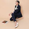 Summer Spring Formal Fashion Business Uniform Women Pant Suits 2 Piece Set Slim Blazer Jacket Office Lady 210514