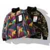 LINDSEY SEADER Giacca reversibile Hip Hop Parka Camouflage colorato Streetwear Uomo Harajuku Cappotto invernale in lana di agnello Uomo 211008