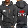 Мужские толстовки толстовки 2021 DJI Professional Pilot Drone Men Fall Jackets Hoodie Coots Support Scipper Print Cousssit Harajuku мода T