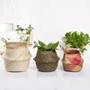 Cesto di fiori intessuto di erba marina naturale Decorazione in vaso per la casa Forniture Cestini portaoggetti cosmetici per vestiti sporchi di alta qualità
