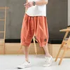 Plus Size Summer Harem Pants Uomo Short Joggers Stile cinese al polpaccio Casual Baggy Pantaloni da uomo 8XL 210715