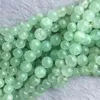 Veemake gröna prehnite diy halsband armband örhängen naturlig charm ädelsten kristall runda lösa pärlor för smycken gör 06069