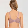 Dobreva Mulheres Unlined Minimizer Lace Bra Plus Size ver através de cobertura completa Balette com Underwire 210728