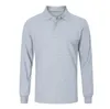 High Quality Men Long-sleeved Solid Color Mens Polo Shirt Casual Sports Cotton Lapel Large Size Short Sleeves