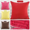 18 pouces 45x45cm velours côtelé doux chaud housse de coussin solide couleur pure canapé siège arrière housse de coussin voiture bureau lit tenir taie d'oreiller coussin/décoration