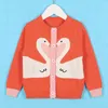 Baby Boys Girls Swan Pattern Cardigan Пальто Детская одежда с длинным рукавом вязаные дети 210429