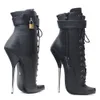 Saltos finos extremos 7 MJ Ballet Lock Ankle Boots Cosplay Goth Fetish 5-15