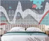 Beställnings- foto bakgrundsbilder 3d väggmålningar tapeter europeisk modern minimalistisk abstrakt geometrisk gitter linje studie sovrum vardagsrum dekoration målning