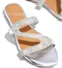 Zomer vrouwen slippers designer sandalen open teen diamant platte glijbanen sexy flip flop 7 kleuren