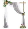 Feestdecoratie BC010a Fancy Custom Made Wedding Arch draping stof stoffig roze ivoor witte bordeaux 28 "6m chiffon gordijn achtergrond