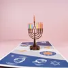 15 x 15 quadratische Happy Chanukka-Karten, 3D-stereoskopische Chanukka-Grußkarte, jüdisches Festival des Lichts, Geschenk, faltbare Papiernotizen, Party-Ornament 2021 L805VT
