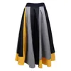 [EAM] Wysokiej elastycznej talii Kontrastowy kolor nieregularny żółty spódnica pół ciała kobiety moda wiosna jesień 1dd0725 210708