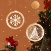 3DクリスマスLED弦ぶんぶら下げライトラウンドウィンドウの脱落のスノーフレークサンタスター文字列クリスマス装飾レイアウトライトパーティーの装飾
