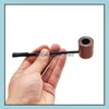 Smoking Pipes Accessories Household Sundries Home & Garden Handmade Wooden Pipe Curved Bamboo High-Grade Ebony Popeye Drop Delivery 2021 Tkx