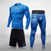Compressão de secagem rápida homens treinamento esportivo terno marido ginásio jogging rodando 3 pcs conjuntos apertados fitness treino roupas y1221