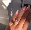 Anillos de racimo Anillo de mariposa de circón de acero inoxidable de alta calidad para mujeres Joyería de moda Apertura de lujo Brillante CZ Cóctel de cristal